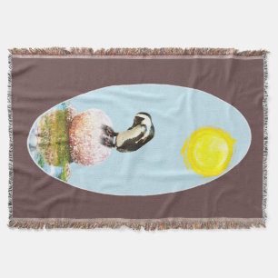 Napping Penguin in the Sun Throw Blanket