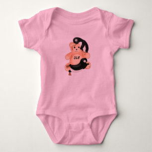 Napping Penguins on Bear Baby Bodysuit