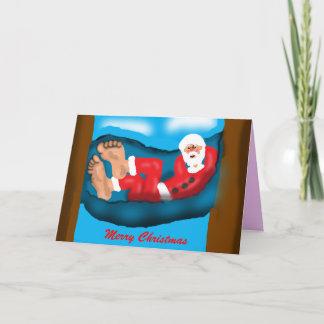Napping Santa Card