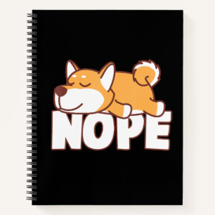 Napping shiba inu   funny nope lazy pet gift notebook