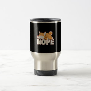 Napping shiba inu funny nope lazy pet gift travel mug