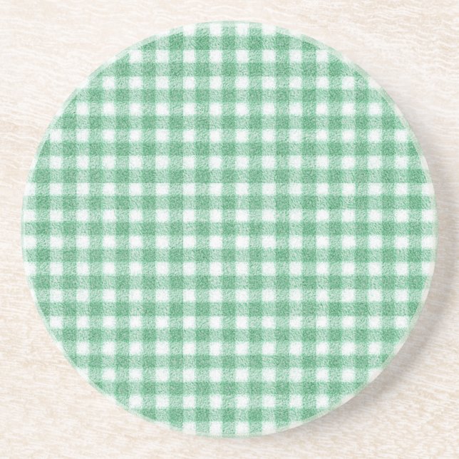 Nappy Mint Green Gingham  Coaster (Front)