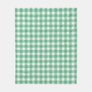 Nappy Mint Green Gingham Fleece Blanket
