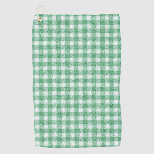 Nappy Mint Green Gingham  Golf Towel (Front)