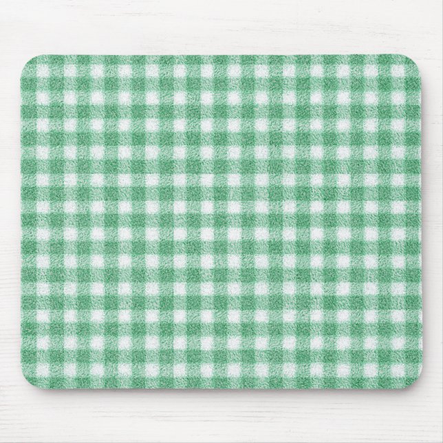 Nappy Mint Green Gingham  Mouse Mat (Front)