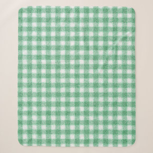 Nappy Mint Green Gingham Sherpa Blanket