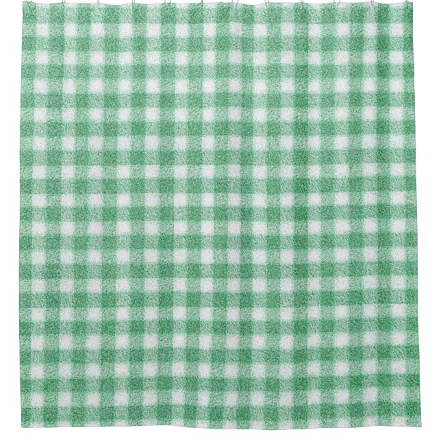 Nappy Mint Green Gingham  Shower Curtain (Front)