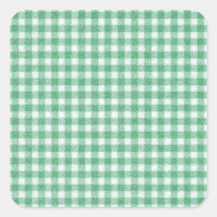 Nappy Mint Green Gingham  Square Sticker