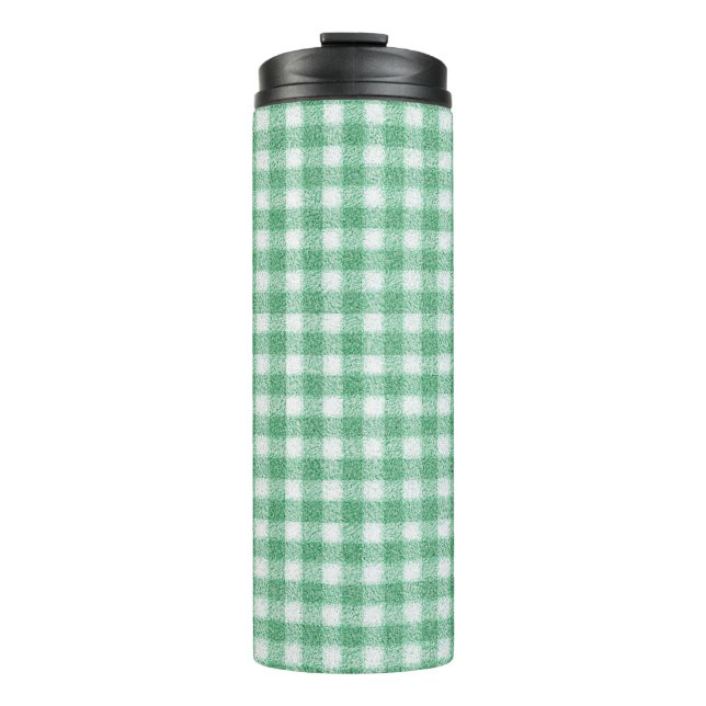 Nappy Mint Green Gingham  Thermal Tumbler (Front)