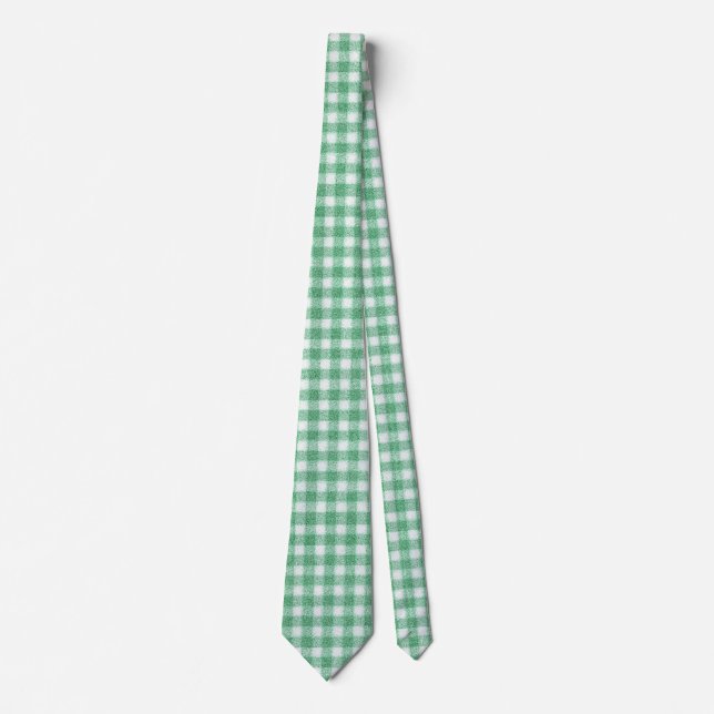 Nappy Mint Green Gingham  Tie (Front)