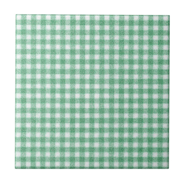 Nappy Mint Green Gingham  Tile (Front)