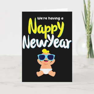 Nappy New Year Diaper Expecting Pregnant Funny Hap Card