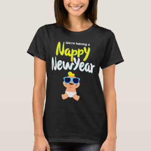 Nappy New Year Diaper Expecting Pregnant Funny Hap T-Shirt