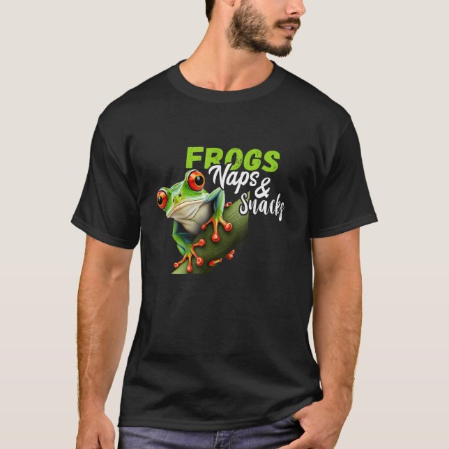 Naps And Snacks Rainforest Amphibian Red Eyed Tree T-Shirt (Front)