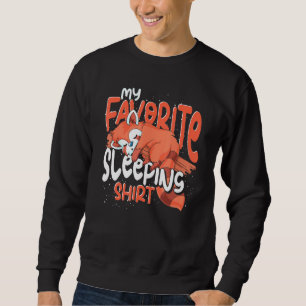 Naps Late Sleeper Napping Sleeping Animal Red Pand Sweatshirt
