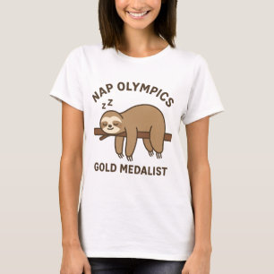 Naps Olympics Gold Medalist T-Shirt - Funny Sloth 