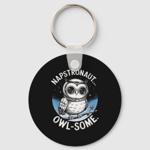 Napstronaut Owl Some Funny Space Cute Owl  Key Ring