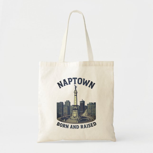 Naptown Born and Raised, Monument Circle Tote Bag (Front)