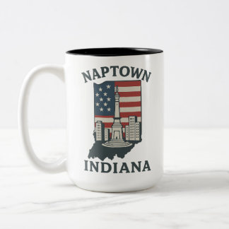 Naptown Indiana Monument Circle  Two-Tone Coffee Mug