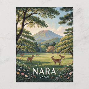 Nara Japan Park and Deer Scenic Travel Scene Postcard