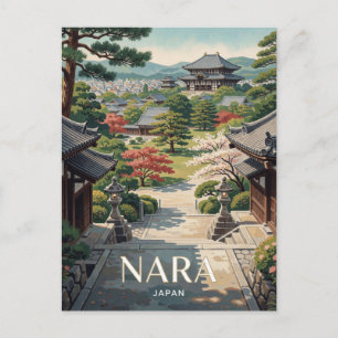 Nara Japan Vermilion Travel Postcard