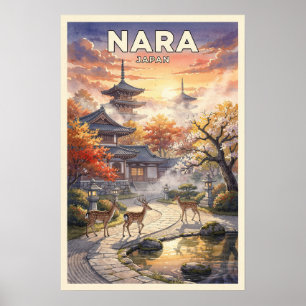 Nara Japan Vintage Travel Poster