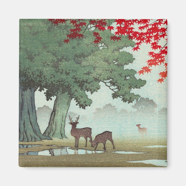 Nara Park Hasui Kawase shin hanga scenery art Magnet (Front)
