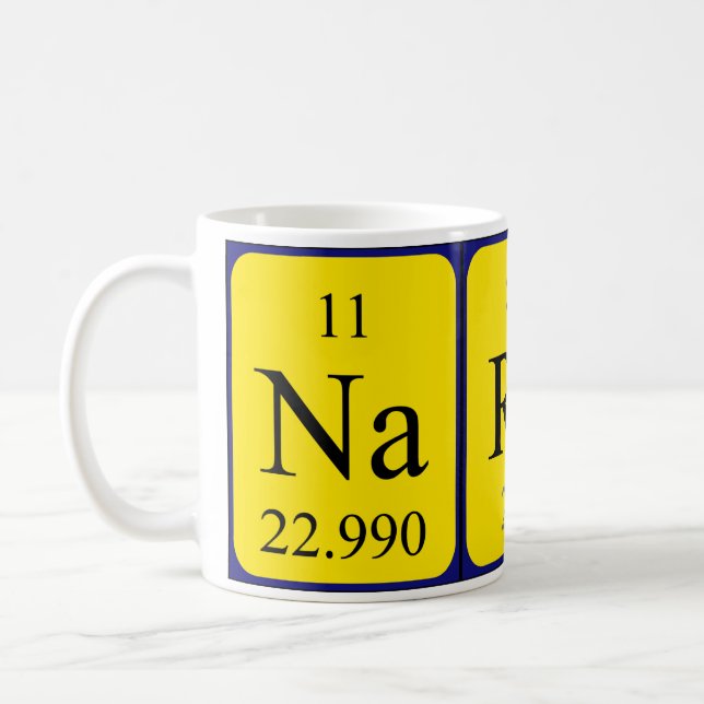 Narah periodic table name mug (Left)