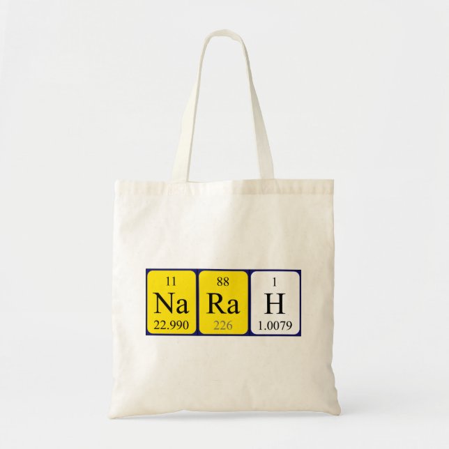 Narah periodic table name tote bag (Front)
