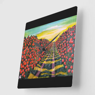 Naranjas de Valencia Painting by Alfred Fox Square Wall Clock