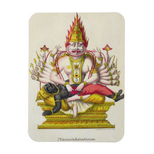 Narasimha, engraved by de Marlet (colour litho) Magnet