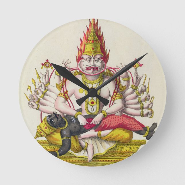 Narasimha, engraved by de Marlet (colour litho) Round Clock (Front)