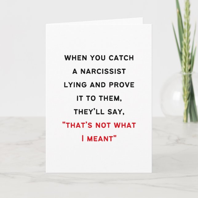 Narcissist Gaslighting Card (Front)