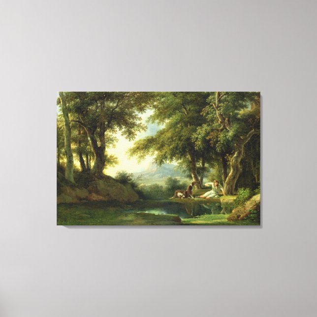 Narcissus Admiring his Reflection Canvas Print (Front)