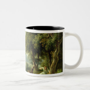 Narcissus Admiring his Reflection Two-Tone Coffee Mug