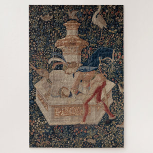 Narcissus at the Well, Mediaeval Tapestry Jigsaw Puzzle