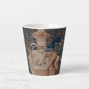 Narcissus at the Well, Mediaeval Tapestry Latte Mug