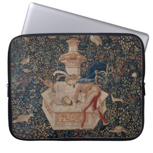 Narcissus at the Well, Medieval Tapestry Laptop Sleeve
