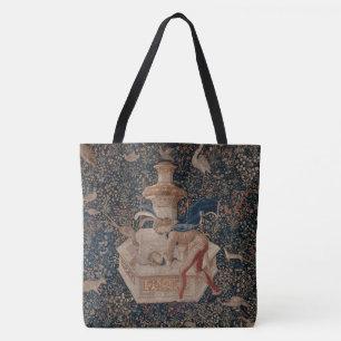 Narcissus at the Well, Medieval Tapestry Tote Bag