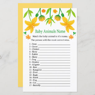 Narcissus Baby Animals Name Game