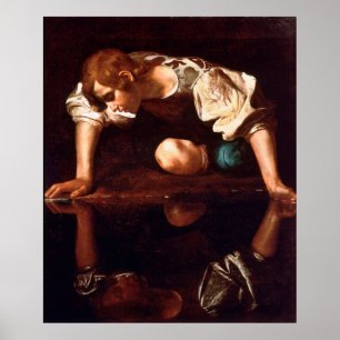 Narcissus by Caravaggio (1599) Poster