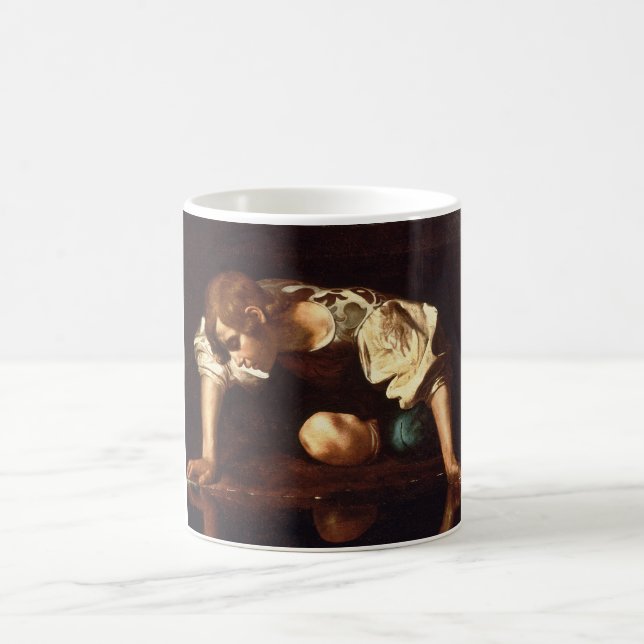 Narcissus by Michelangelo Merisi da Caravaggio Coffee Mug (Center)