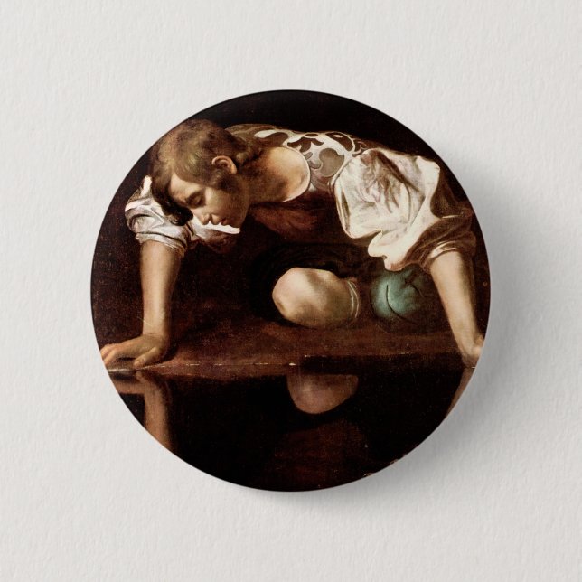 Narcissus, Caravaggio 6 Cm Round Badge (Front)