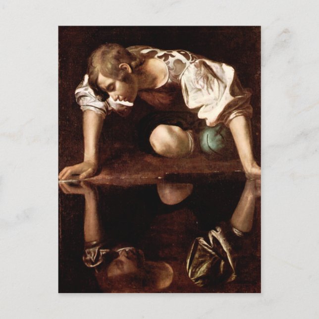 Narcissus, Caravaggio Postcard (Front)
