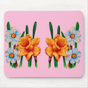 narcissus flowers mouse mat