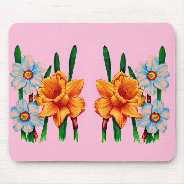 narcissus flowers mouse mat (Front)