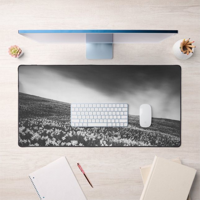 Narcissus flowers on mountain Golica, Slovenia Desk Mat (Office 1)