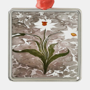 Narcissus On Marble Metal Tree Decoration