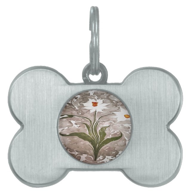 Narcissus On Marble Pet Tag (Front)