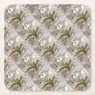 Narcissus On Marble Square Paper Coaster